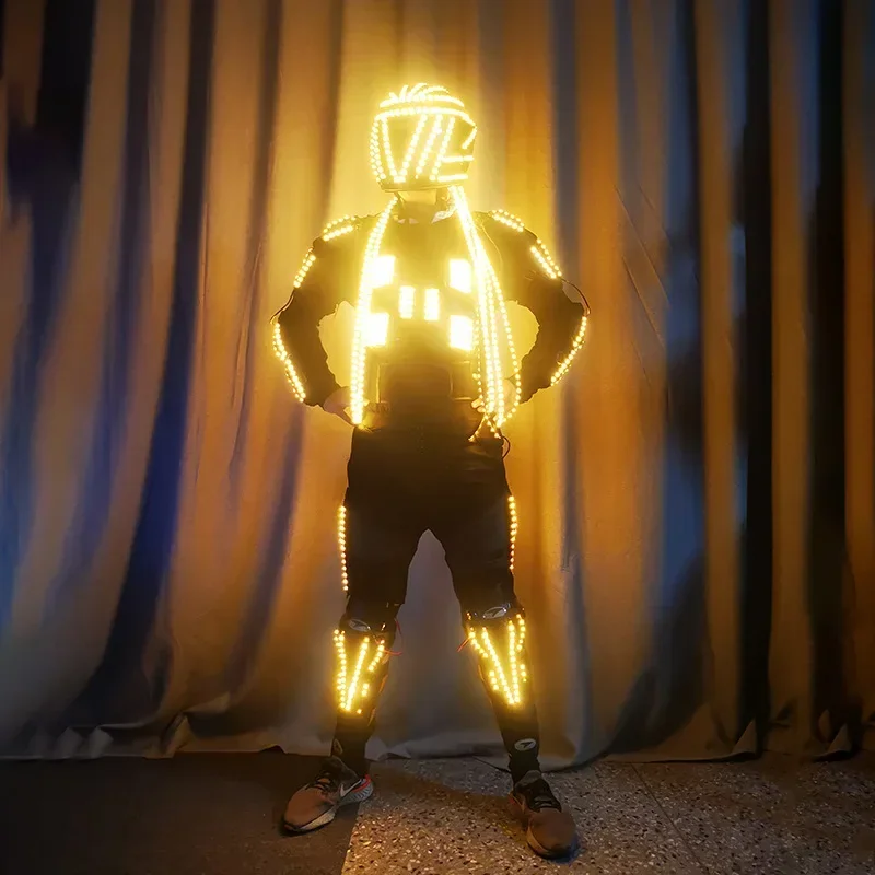 LED Luminous Armor Performance Wine Clothing Bar Atmosphere Props KTV Long Hair Helmet Armor KTV