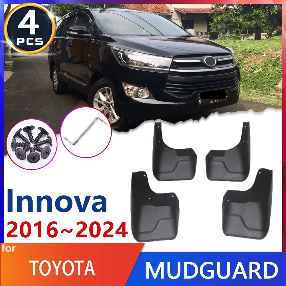 For Toyota Innova Kijang AN140 MK2 2th 2Gen 2016~2024 2017 2018 Car Fender Mud Flap Mudguards Mudflaps Splash Guards Goods Auto