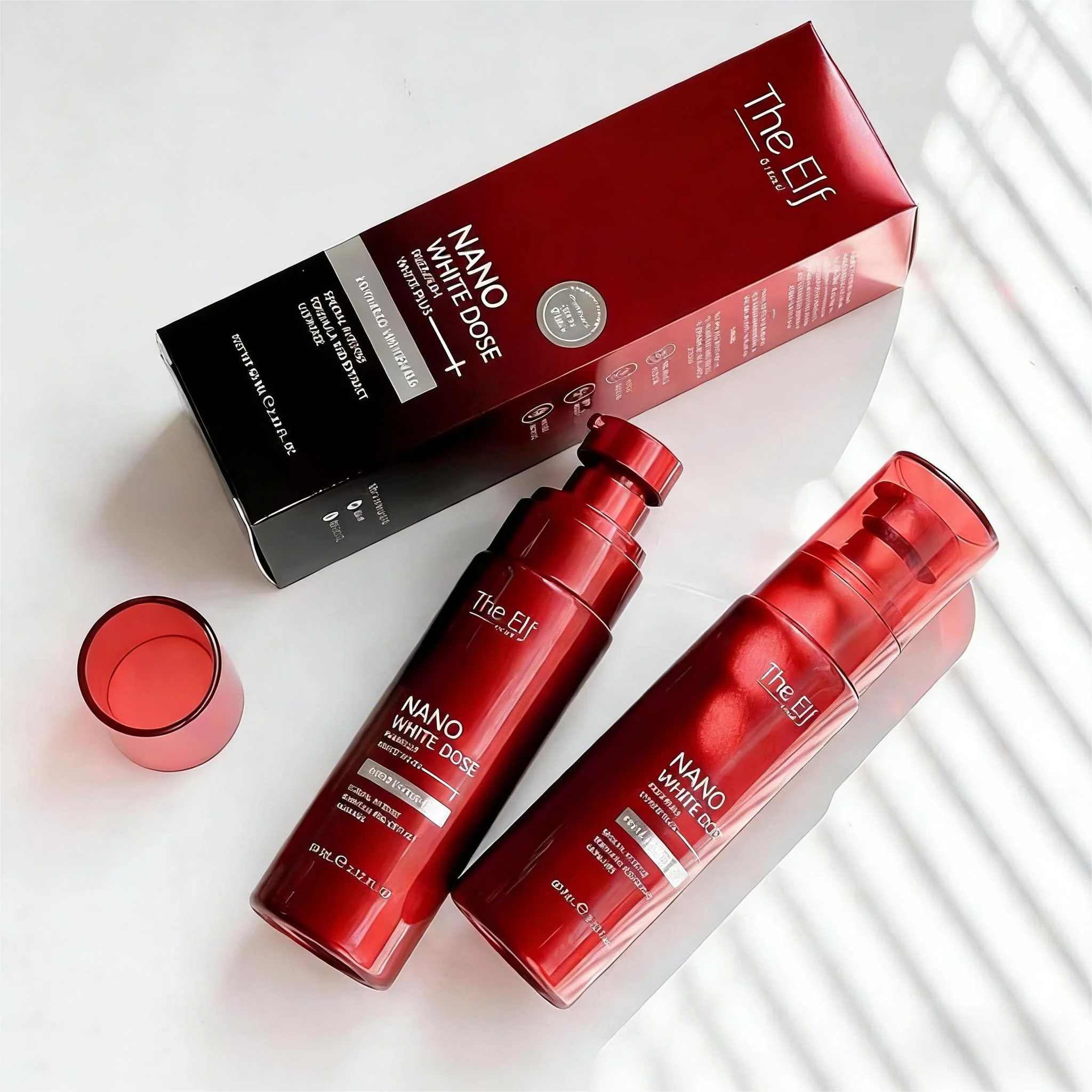 

60ml Elf Nano White Plus Premium Serum Advanced Red Extract Formula for Dark Spot Correction Skin Brightening Evens Tone