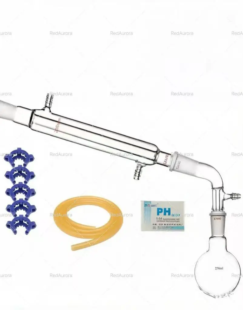 【14 Piece Set】250/500ml, 24/40, Glass Still, Laboratory Distillation Equipment Chemistry Glassware Kit，