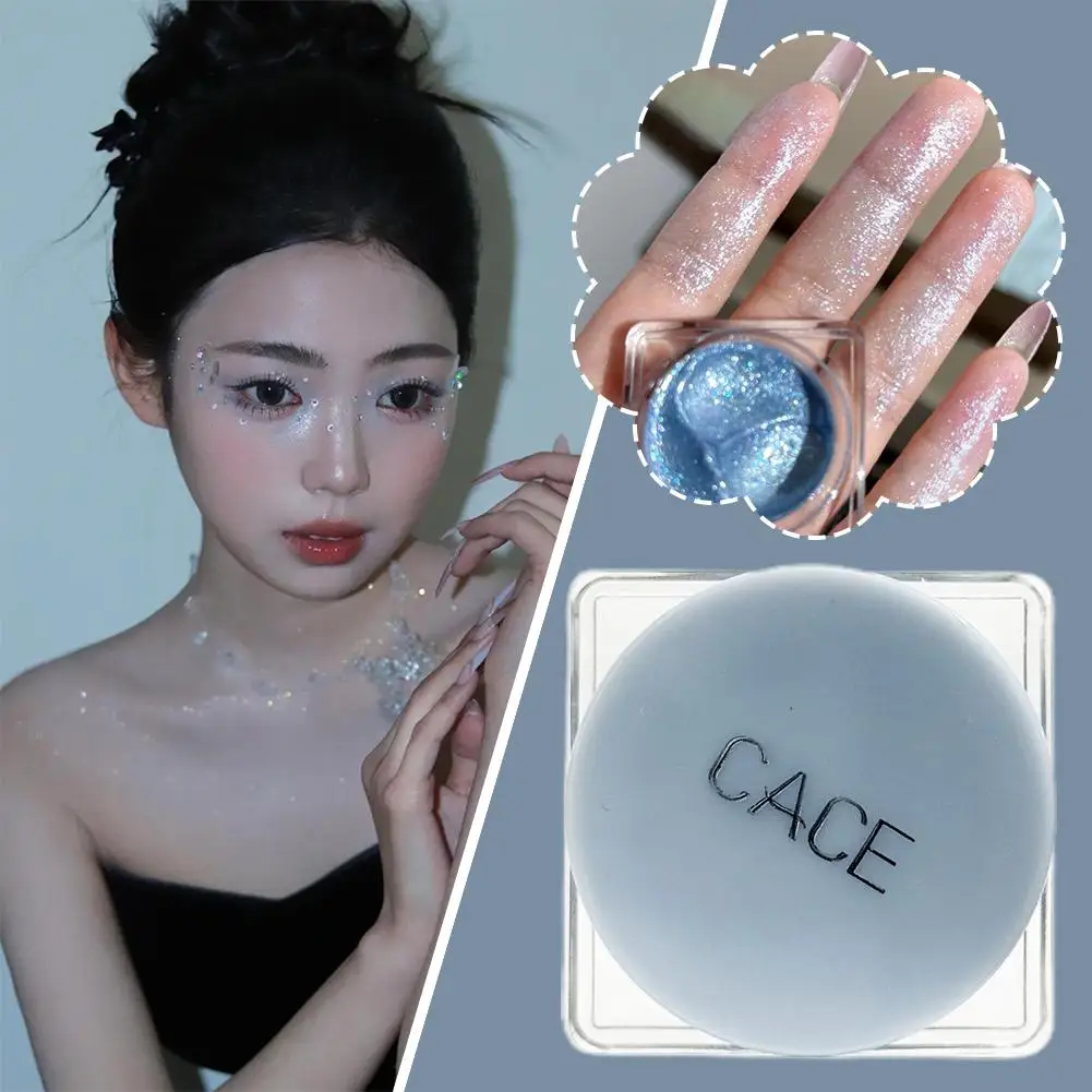 Palette di ombretti glitterati Trucco per occhi rosa blu Ombretto glitter monocromatico Ombretto luccicante argento bianco perla S9K5