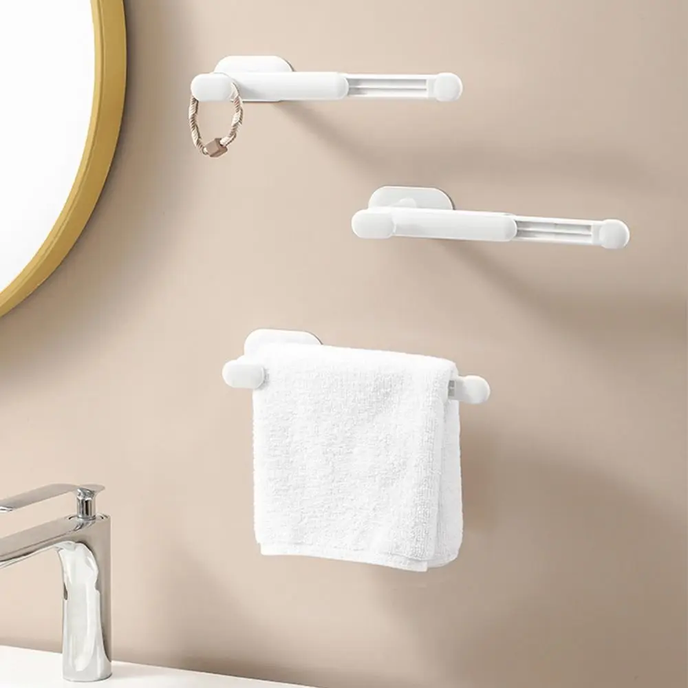 Punch-free Sticky Wall Hooks Household L-Shaped Strong Bearing Capacity Storage Hanger Stretchable Hat Racks Bathroom Kitchen