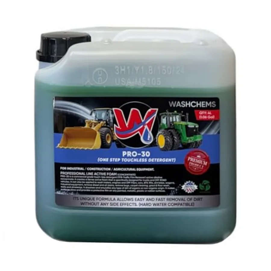

Wash Chems Pro 30 Touchless Industrial Construction Equipment One Step Detergent Soap Concentrate No Brushing Commercial Grade