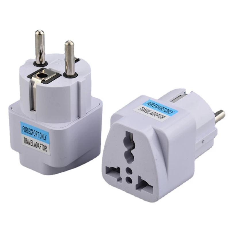 【C】Multifunction Universal AU UK US To EU Electrical Socket Type E/F France Spain Plug Travel Adapter Outlet KR Plug Adapter