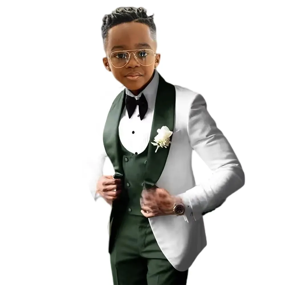 Immagine 7: Nuovo Completo da Bambino 3 Pezzi Slim Fit per Esibizioni di Pianoforte, Blazer con Risvolto a Scialle, Set Abito da Bambino per Banchetti e Feste, Taglie Forti