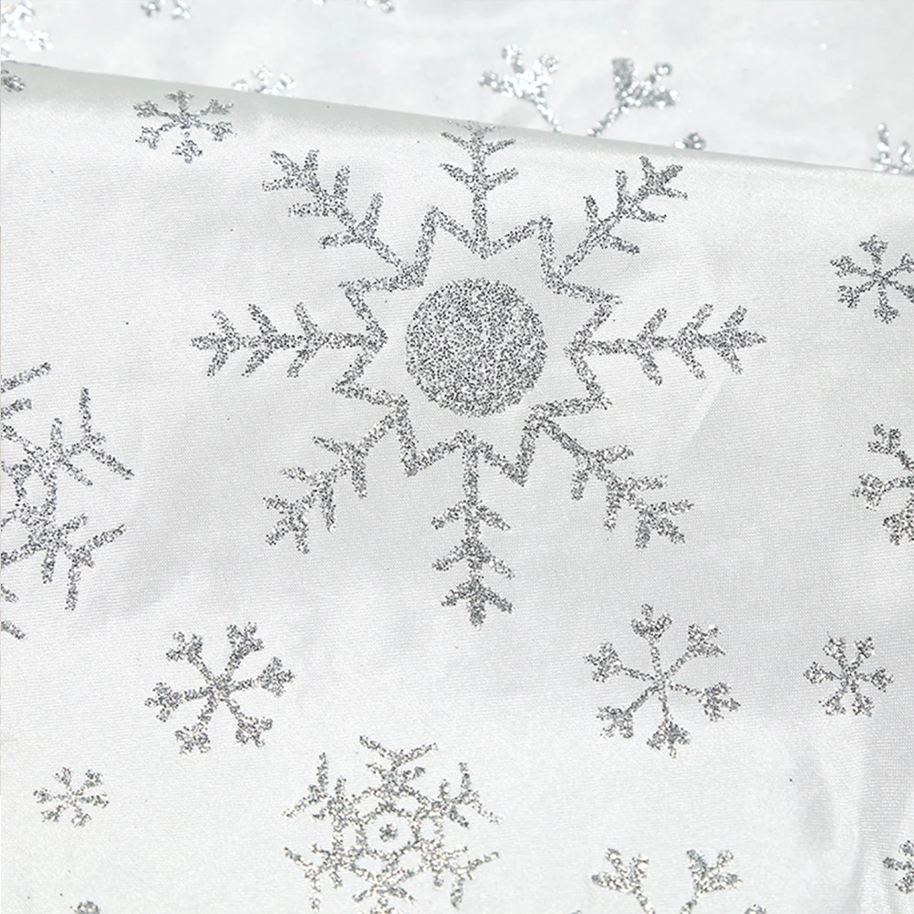 

Christmas Tree Skirts Apron Hot Stamping Snowflake Xmas Tree Base Carpet Decoration Apron Wrap Mat Home Party Decoration (Silver