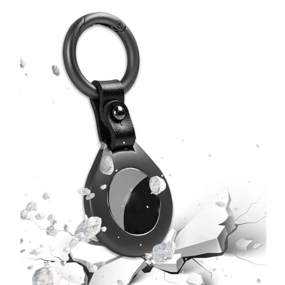 For Airtags Case Metal Keychain for Apple Air Tag Leather Connect Matte Anti-lost Tracker Locator Cover for Pet Bag Luagge