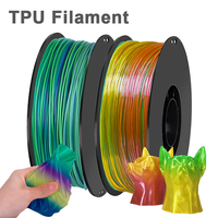 3D Printer Filament TPU Transparent Rainbow Elastic Flexible 1.75mm 3D Printing Roll Flex tpu Filament Material 200g 400g 800g