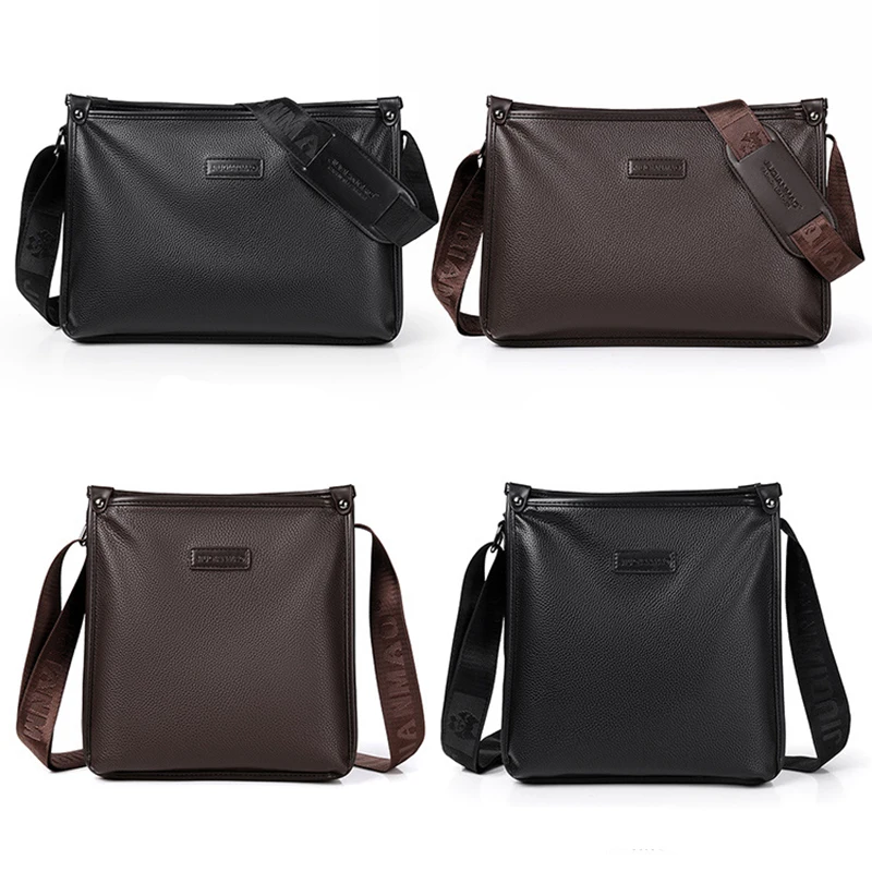 Tas Bahu PU Kasual Pria Baru Tas Selempang Komuter Oxford Trendi Vertikal Tas Kurir Kerja Bisnis Sederhana Modis