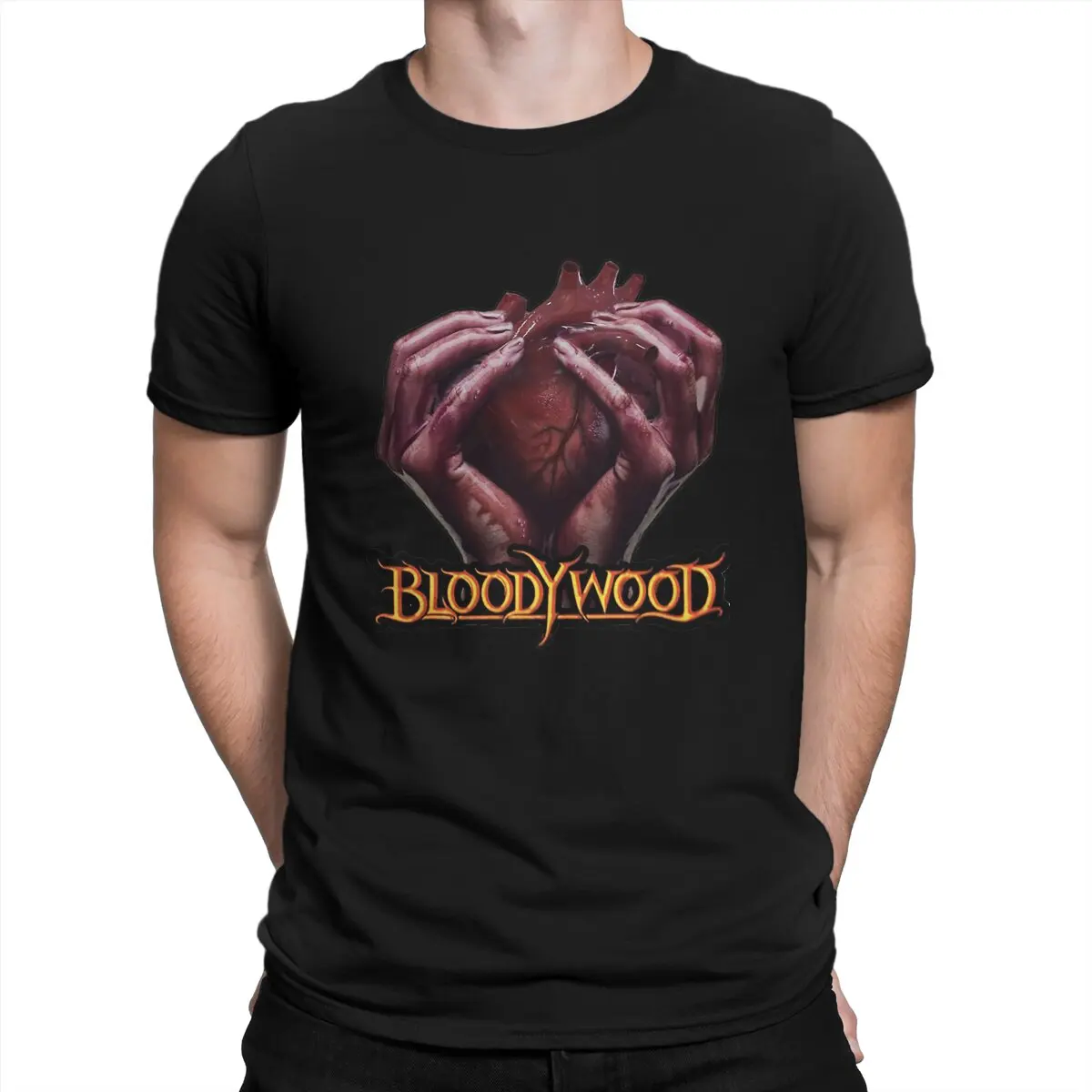 Heart Hip Hop TShirt Bloody Wood Leisure T Shirt Summer Stuff For Men Women