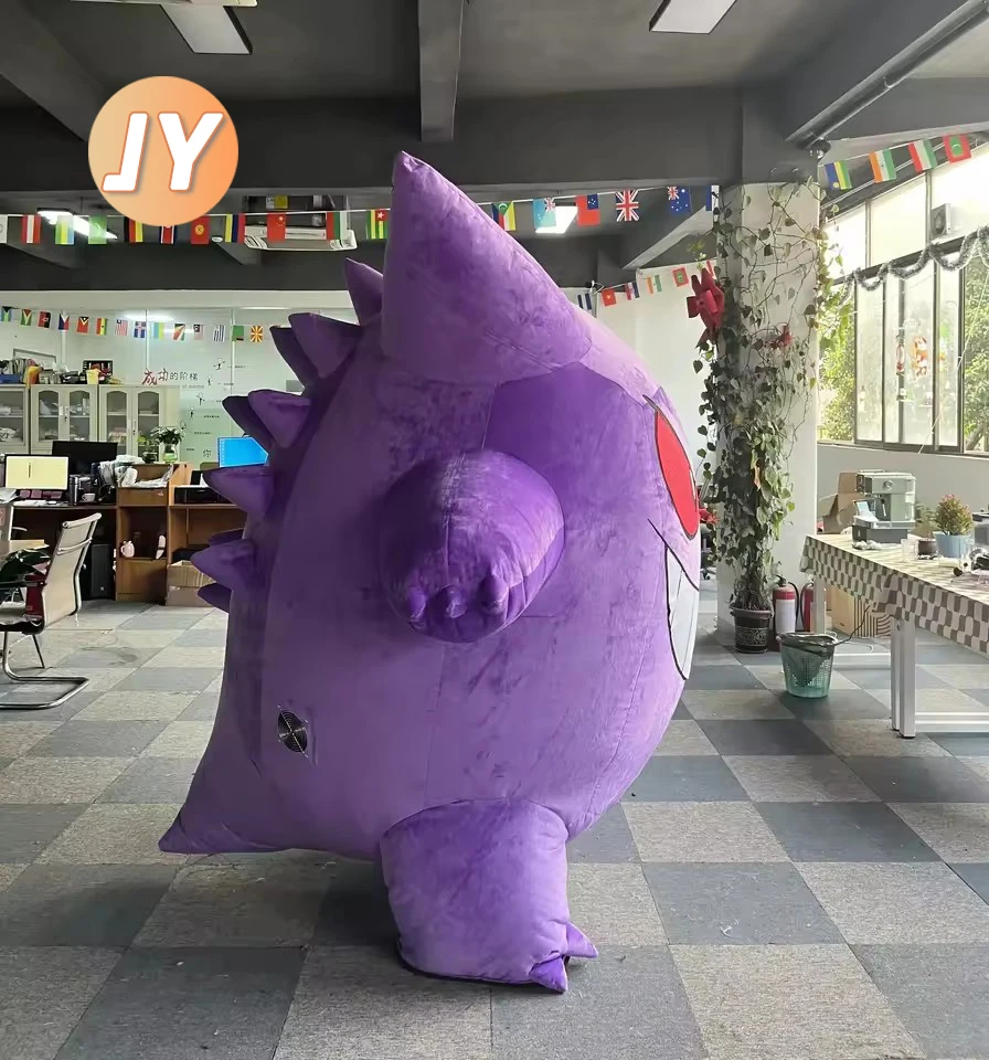 Disfraz de mascota Gengar inflable gigante de 2M/2,6 M, traje inflable de monstruo púrpura, fiesta de fantasía de Navidad y Halloween, trajes para adultos, Cosplay