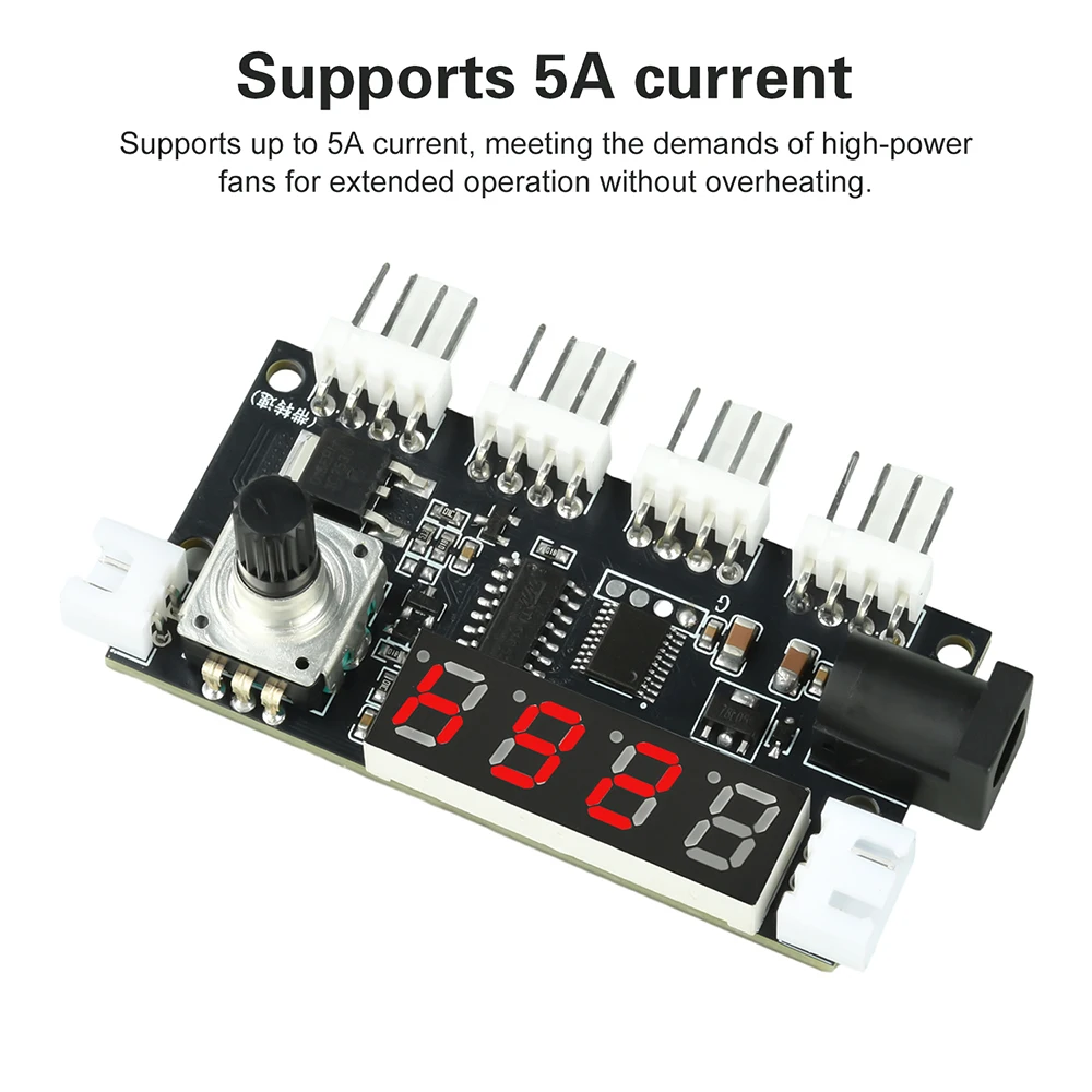 DC5-24V PWM Speed governor 4 channel Fan Motor Speed Controller DIY Temperature Control Cooling with Speed Display 10K NTC Probe