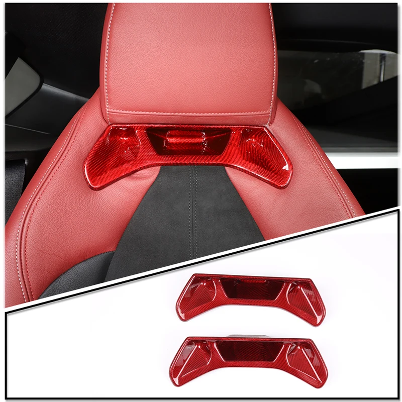 

For Toyota Supra A90 2019-2025 Car Seat Backrest Decorative Cover True Carbon Fiber Automotive Modification Accessories