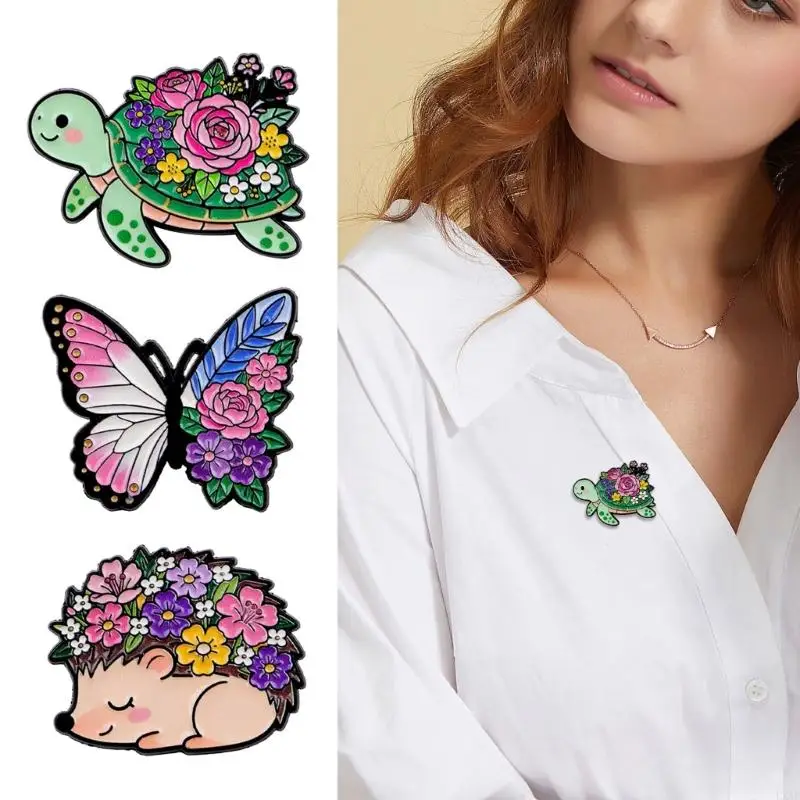  Fashionable Floral Animal Brooch Corsage Enhances Outfit Charm Any Setting Use