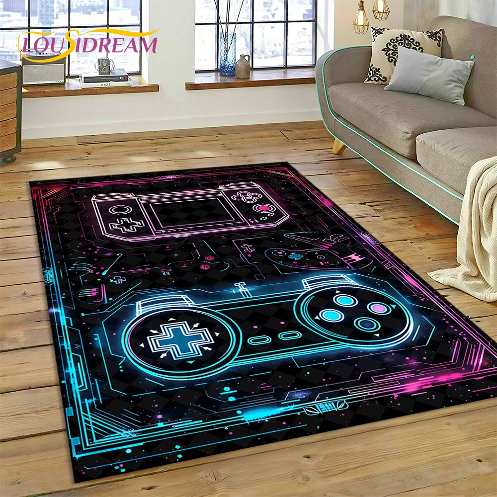 Retro Gamepad Games Console Game Jongen Cartoon Tapijt Tapijt Tapijt Voor Slaapkamer Woonkamer Bank Decoratie, Kinderen Groot Decor Vloermat