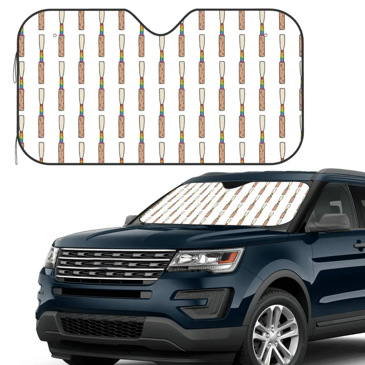 

Rainbow Oboe Reed Sunshade Windscreen Car Front Windshield Window Sun Visor Accessories Covers