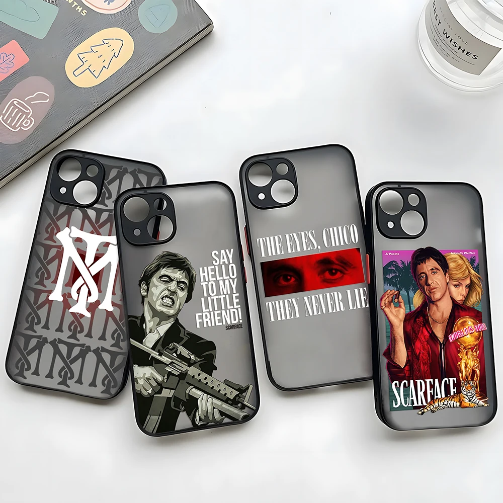 S-scarface Film classic Phone Case For iPhone 16 15 14 13 12 11 Mini Pro Max X XR XSMax 7 8 6 6s Plus Matte Clear Back Cover