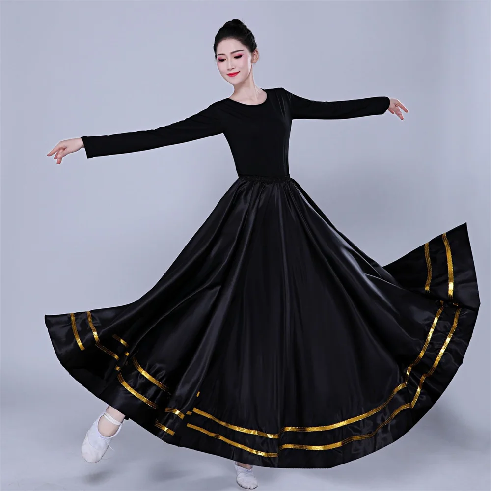 New Spanish Folklorico Dance Long Skirt 360-720 degrees Modern Dance Grand Dress Ladies' Phnom Penh Decorative Dance Skirt