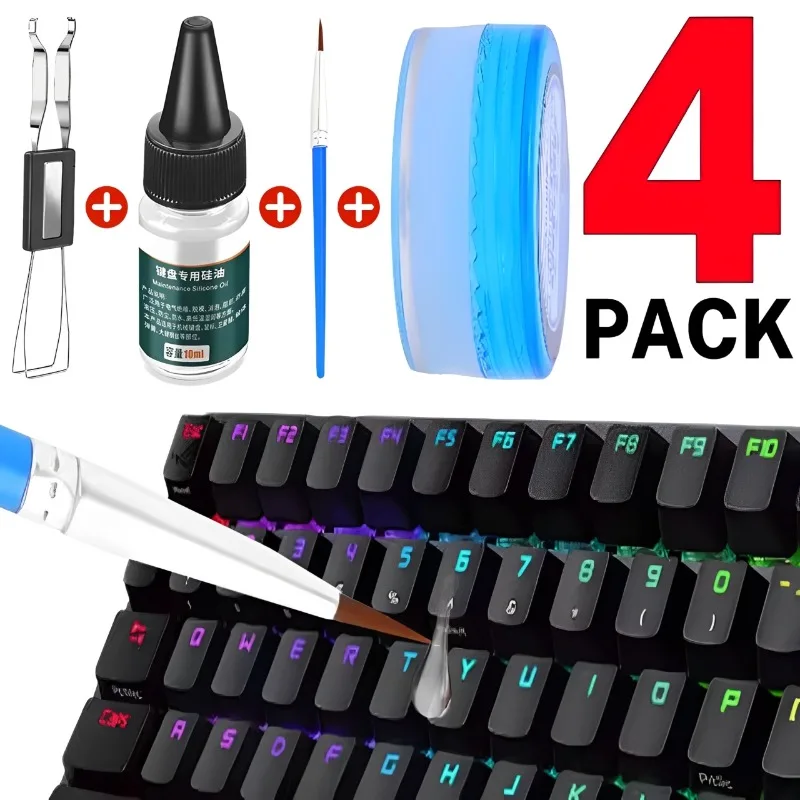 1-4PCS Mechanical Keyboard Lubricant Grease Oil Kit Keyboards Axes Mechanical Lubrication with Brush Keycap Puller Set