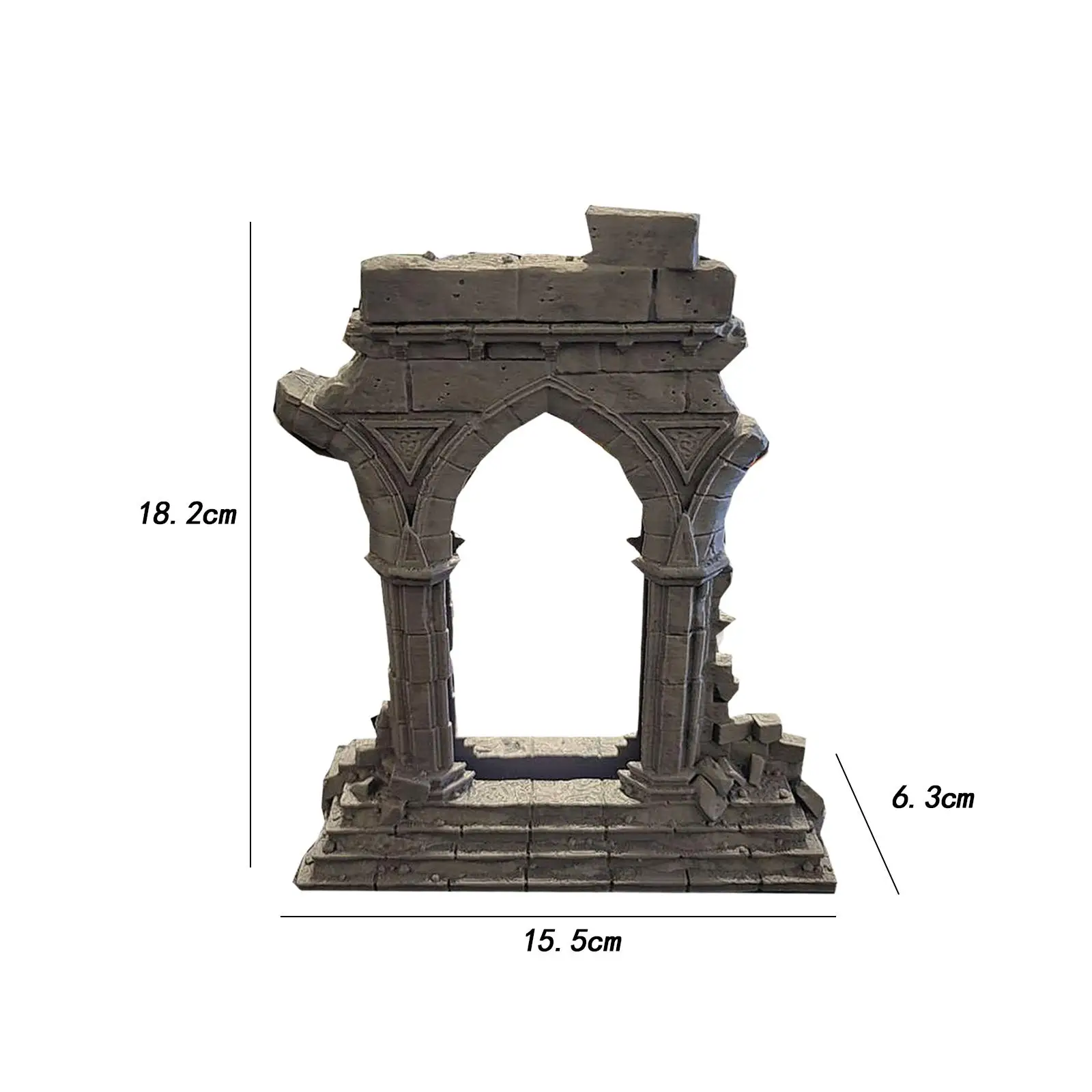 Ruined Gate Figurine Phone Stand 15.5x6.3x18.2cm Accessories Multipurpose PETG Material 3D Printing Sculpture Desk Decoration