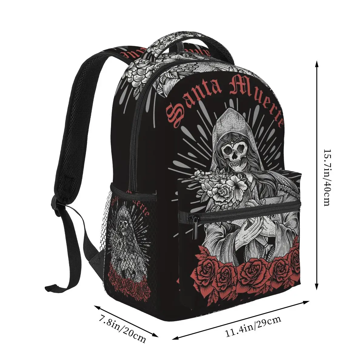 Santa Muerte Spanish Backpacks Boys Girls Bookbag Students School Bags Cartoon Kids Rucksack Shoulder Bag Large Capacity