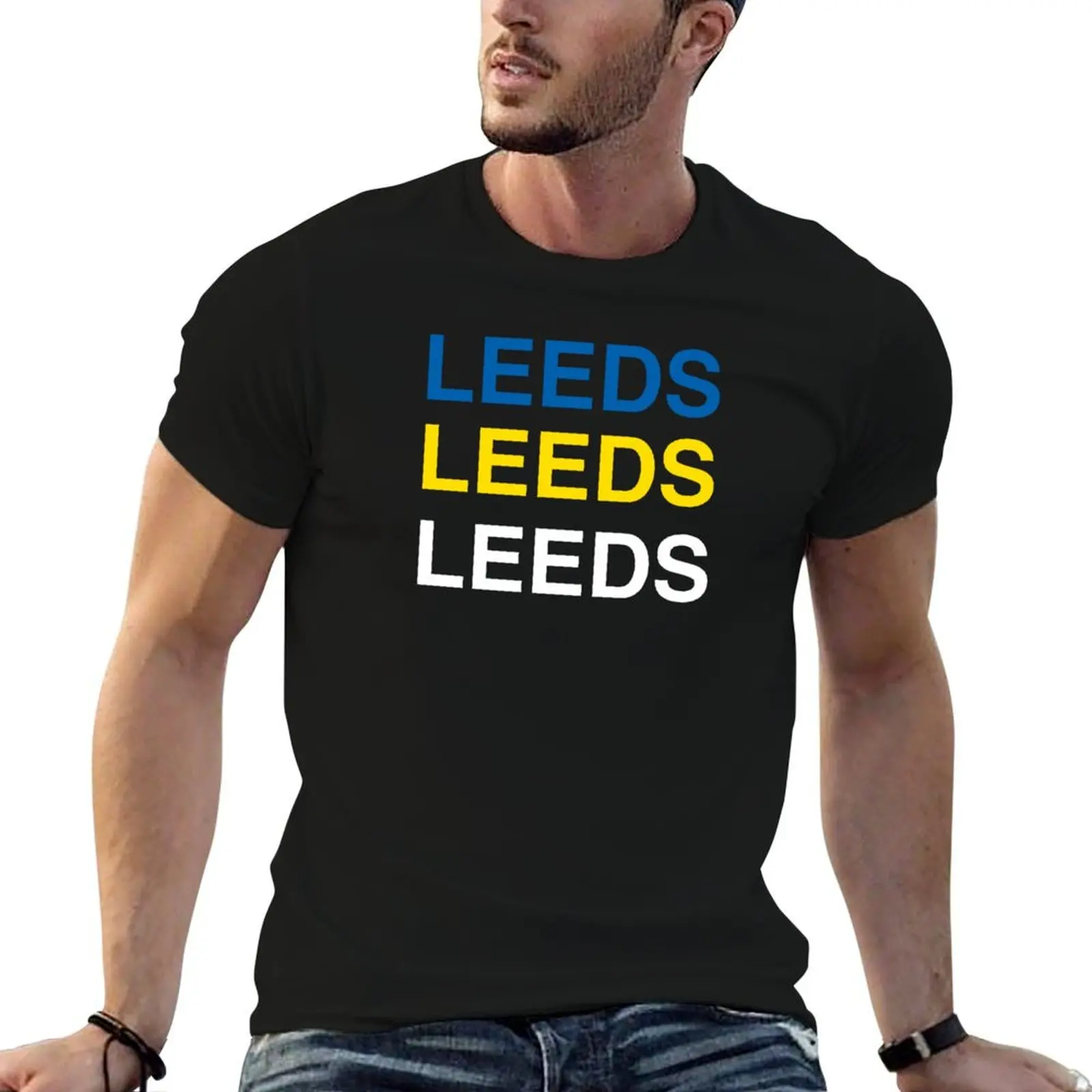 Camiseta divertida com estampa colorida United Leeds, camisetas gráficas para homem, camisetas de anime para homem, camisetas gráficas para homem.