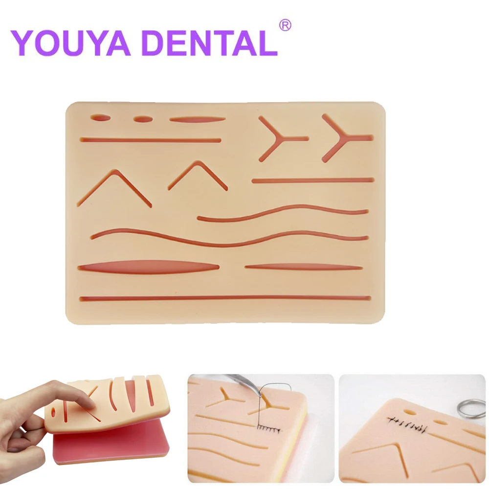 1Pcs Reusable Surgical Medical Practice Traumatic Simulation Wounds Training Model Suture Pad Silicone Artificial Fake Skin