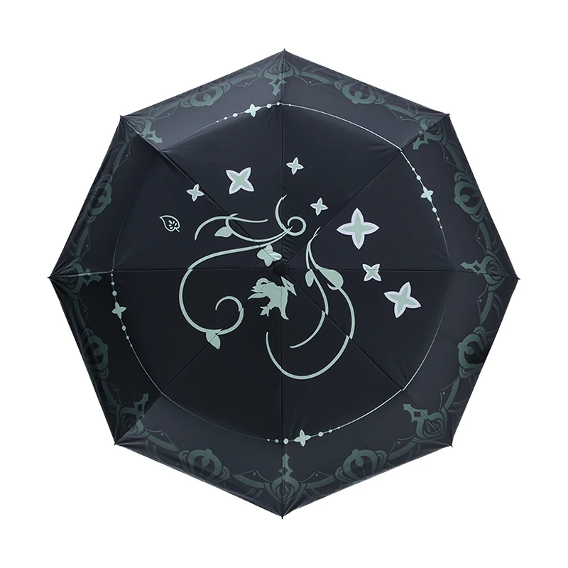 Game Genshin Impact Nahida Theme Fashion Portable Fold Sunscreen Umbrella Parasol Windproof Rain Sunny Umbrella Cosplay Gift