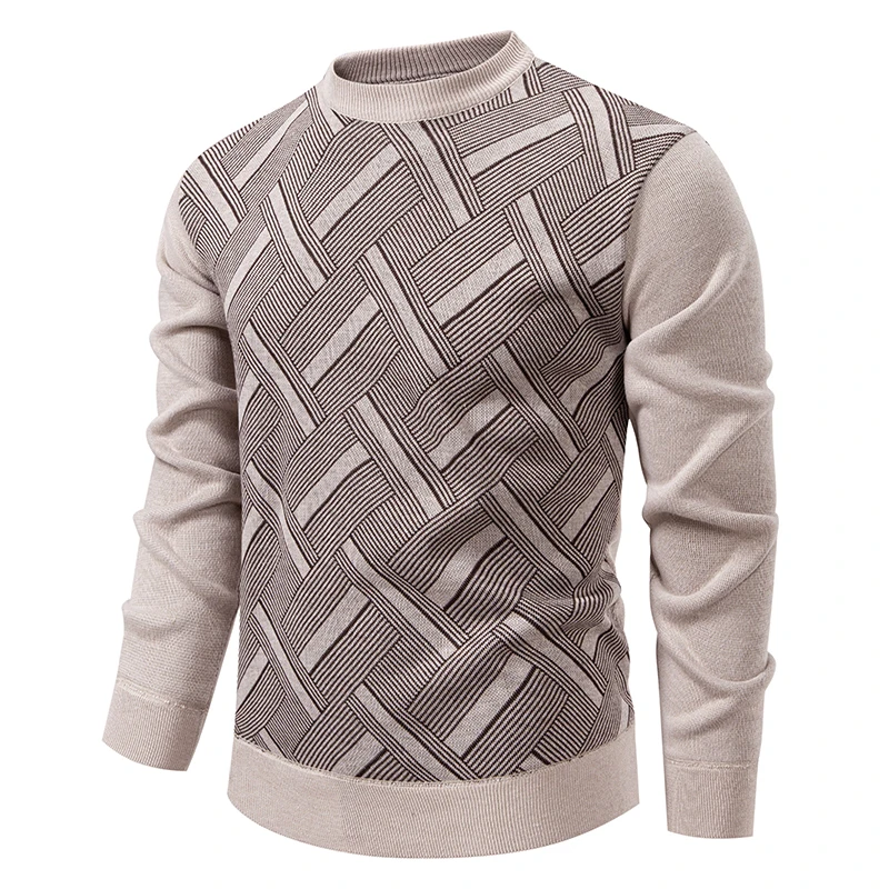 New Sweater Men Casual Knitted Pullover Solid Color Warm Regular Fit Round Neck Sweater Pullovers Mens Sweatwear - Image 5