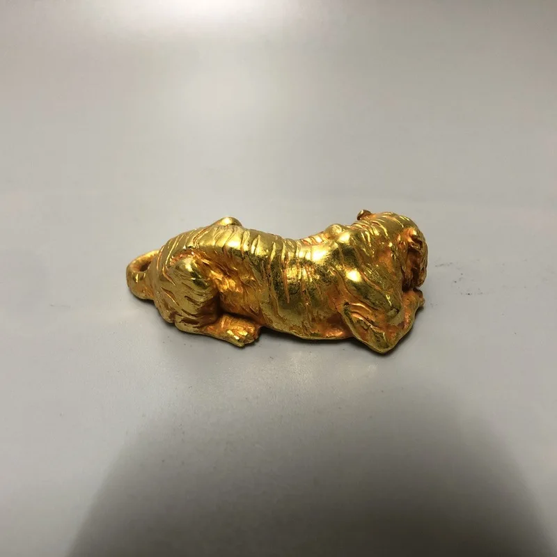 Vintage Zinc Alloy Gilded Imitation Gold Zodiac Tiger Ornament Metal crafts Cultural and creative market with imitation vintage