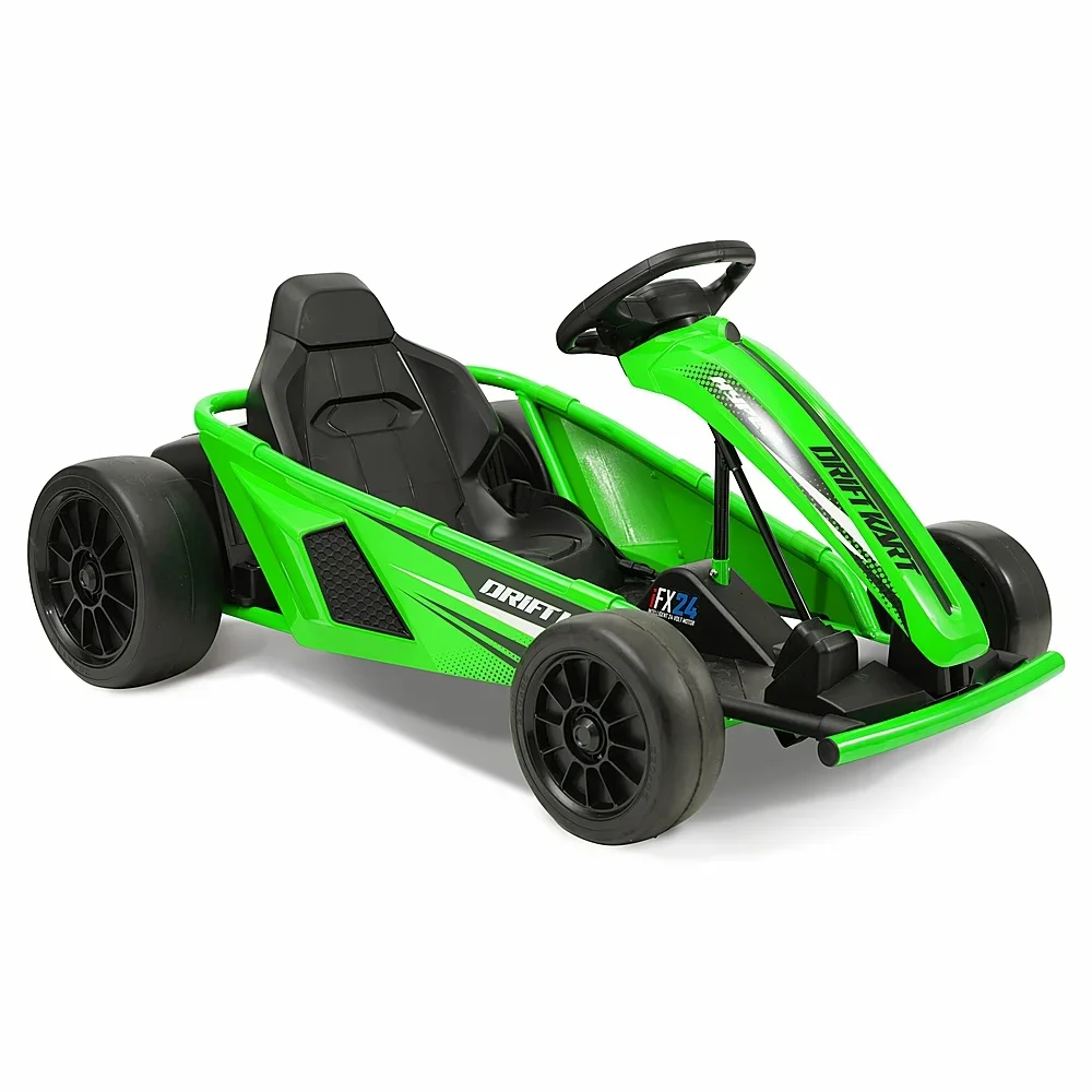 

Drifting Go Kart Electric Ride on W/ 9 MPH Max Speed - Green，gift for Children