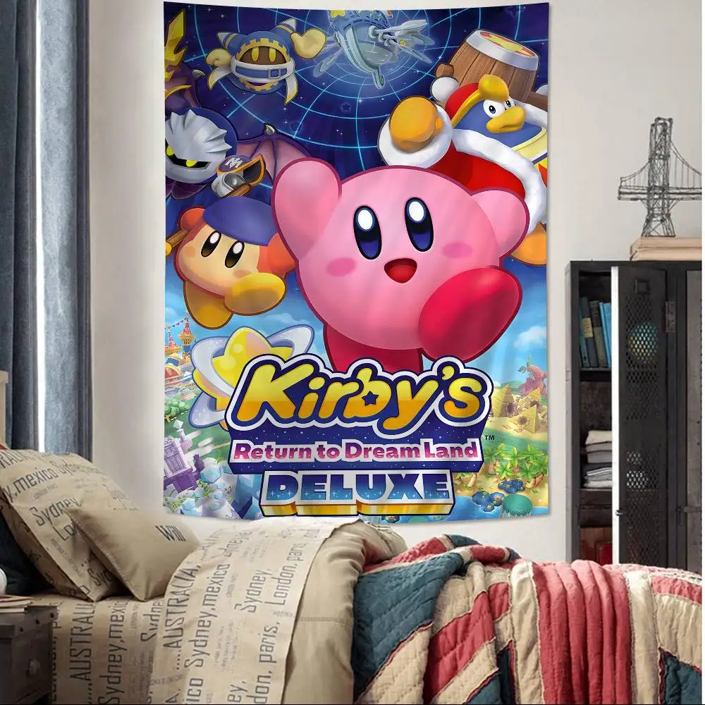 Cute K-Kirby Anime Printed Large Wall Tapestry Art Science Fiction Room Home Decor Decor Blanket