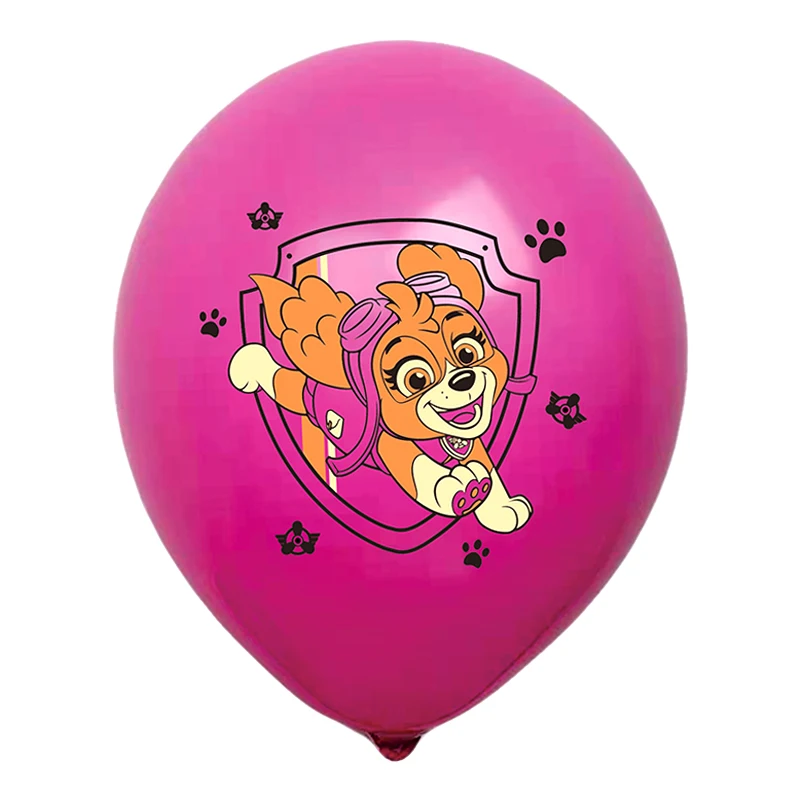 10 Uds. Globo de la patrulla canina de dibujos animados, decoración para fiesta de cumpleaños con temática de perro, globos de látex, suministros de