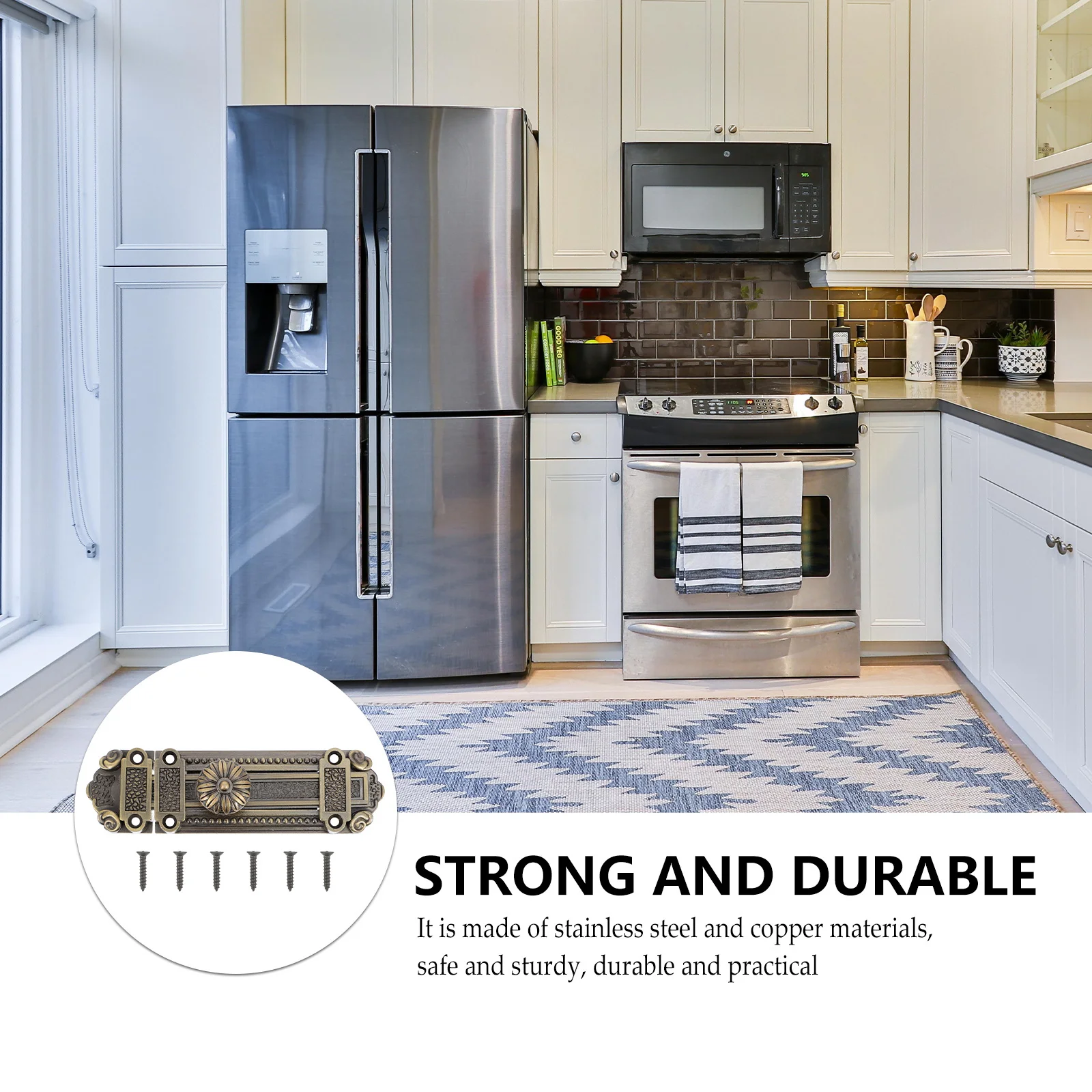 

1 pc Zinc Alloy Door Window Latch Vintage Slide Bolt Lock For Bathroom Kitchen Garage Rustproof Lightweight Security