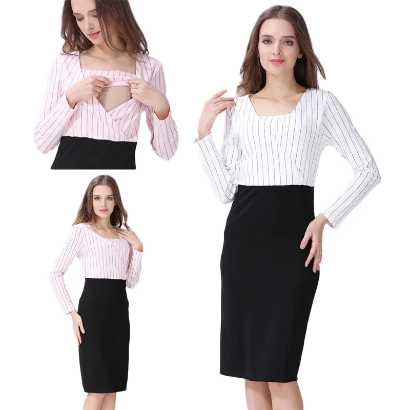 Maternity Clothes Pregnancy Dress Breastfeeding Dresses for Pregnant Women Fashion Spring Autumn Nursing Dress