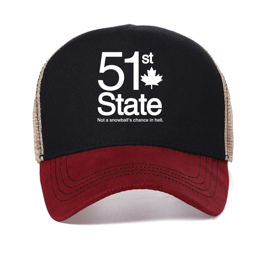 

Canada Canadian 51st State of America Not A Snowball Chance Humor Joke Funny cap unisex mesh baseball cap adjustable trucker hat