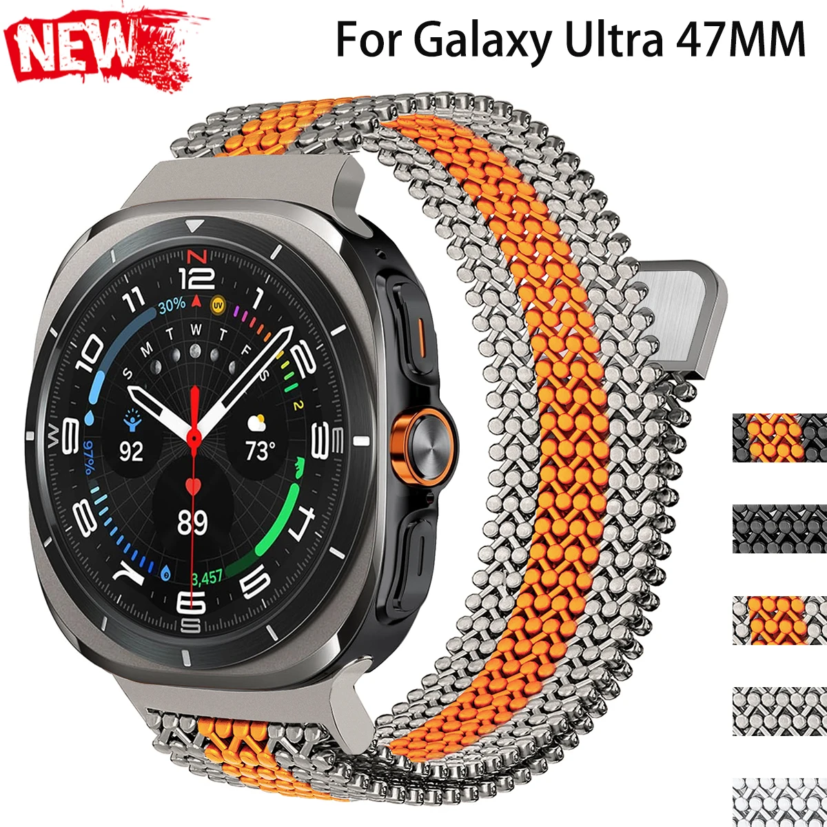 

Роскошный металлический браслет из нержавеющей стали для Samsung Galaxy Watch Ultra 47 мм, ремешок для Galaxy Ultra 2025/2024, мужской деловой браслет