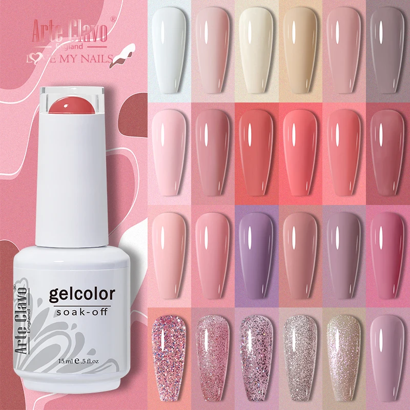 Arte Clavo 15ml NUDE สีสีชมพูเจลเล็บ UV & LED GEL Polish Soak Off Gellak TOP Coat เจลเคลือบเงาเล็บออกแบบเล็บ