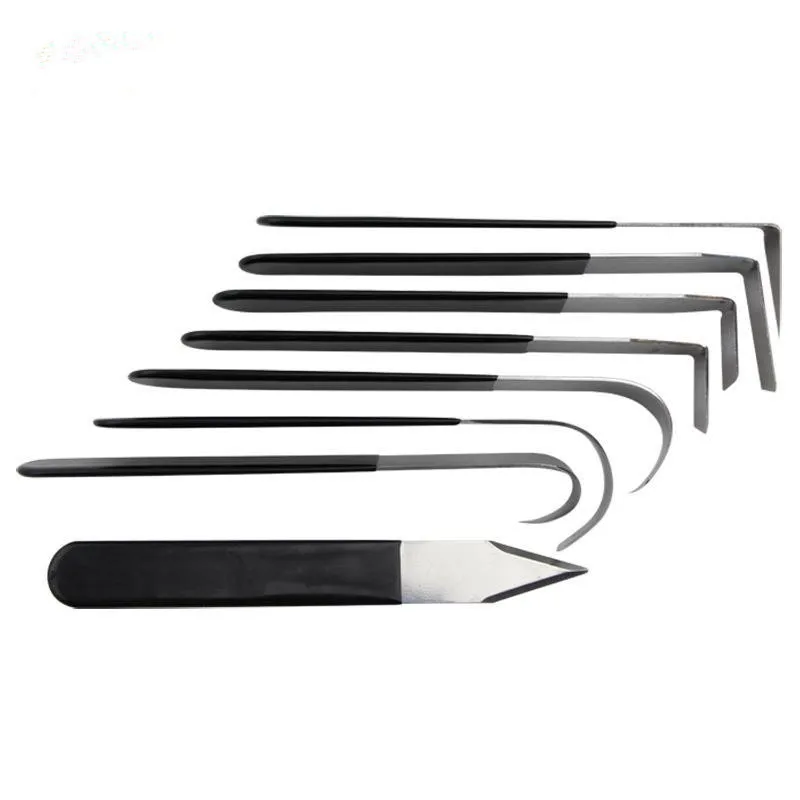 8Pcs 20x5x3cm Stainless Steel Pottery Clay Sculpture Carving With Rubber Handle Pottery Ceramics Tools