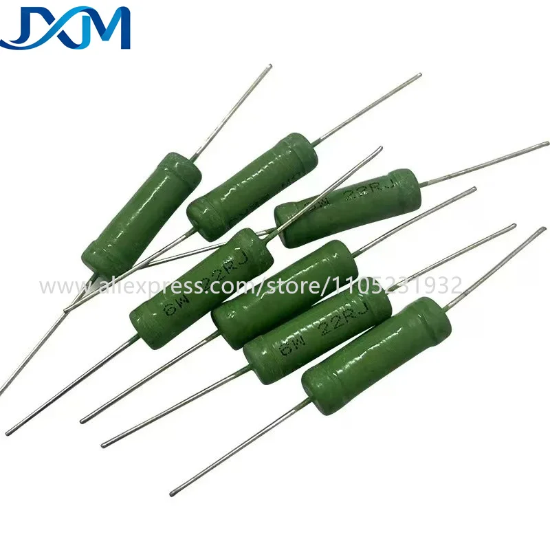 20pcs/lot Wire Wound Resistance RX21 5W 6W Resistor 5% 3 4.7 10 22 27 47 100 120 180 200 220 270 330R 360 510 1K 10K 12K 15K Ohm