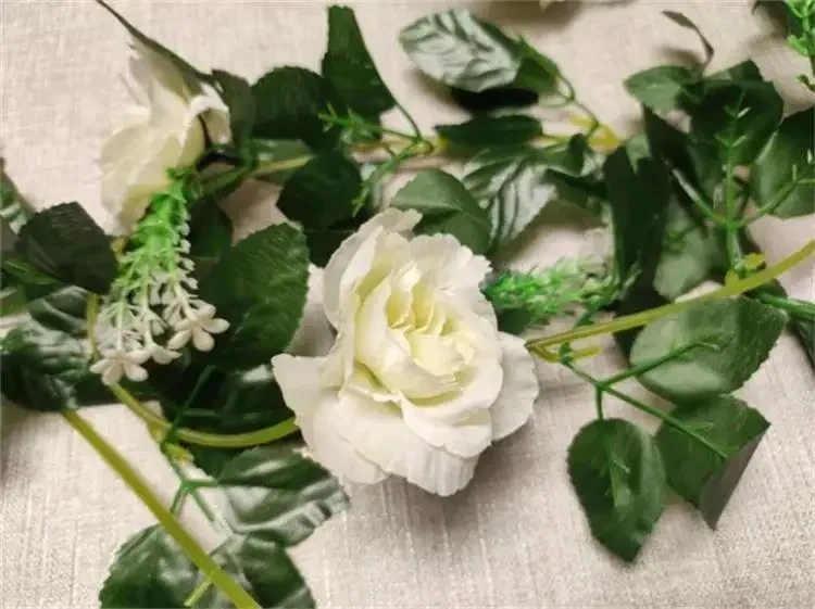 1 Stücke 2,2 M Künstliche Weiße Blume Gefälschte Hängende Gefälschte Weinpflanzen Blätter Artificials Girlande Blumen Hochzeitsdekoration – Detail 6