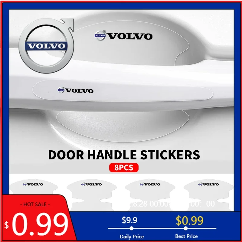 

Universal Bracket 8Pcs Door Handle Stickers Transparent For Volvo xc60 xc90 s80 v60 c30 v40 v90 xc40 xc50 xc30 xc70 xc80 S90 car