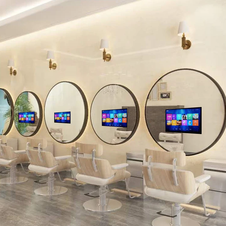 Android Smart TV Children's Barber Shop Mirror Platform Haircut Floor Mirror Beauty Salon Mirror