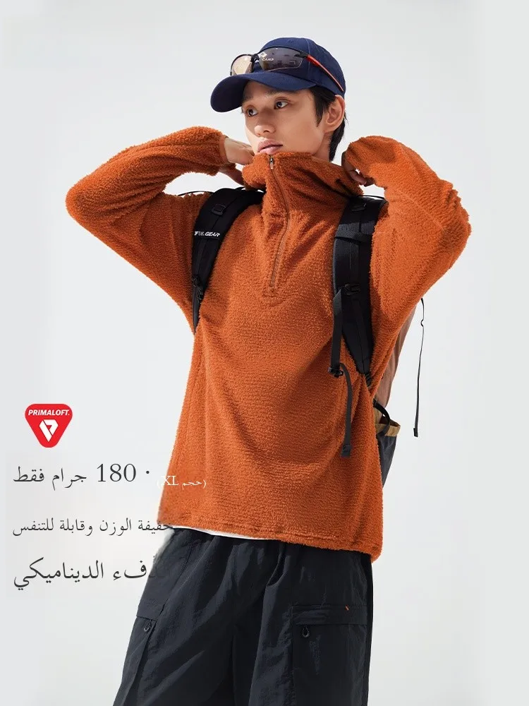 

Outdoor Men's Fce Jaet Primaloft Lightweight Hooded Zipper f Open Plaet Hooded Polyester Fiber Breathable Long Sve
