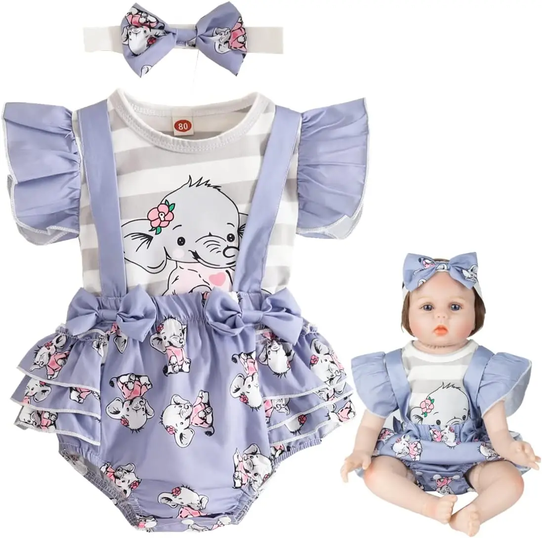 

Reborn Baby Doll Clothes 22 inch Girl Outfit Accessories 3pcs Set for 22-24 Inch Reborn Doll Newborn Girl