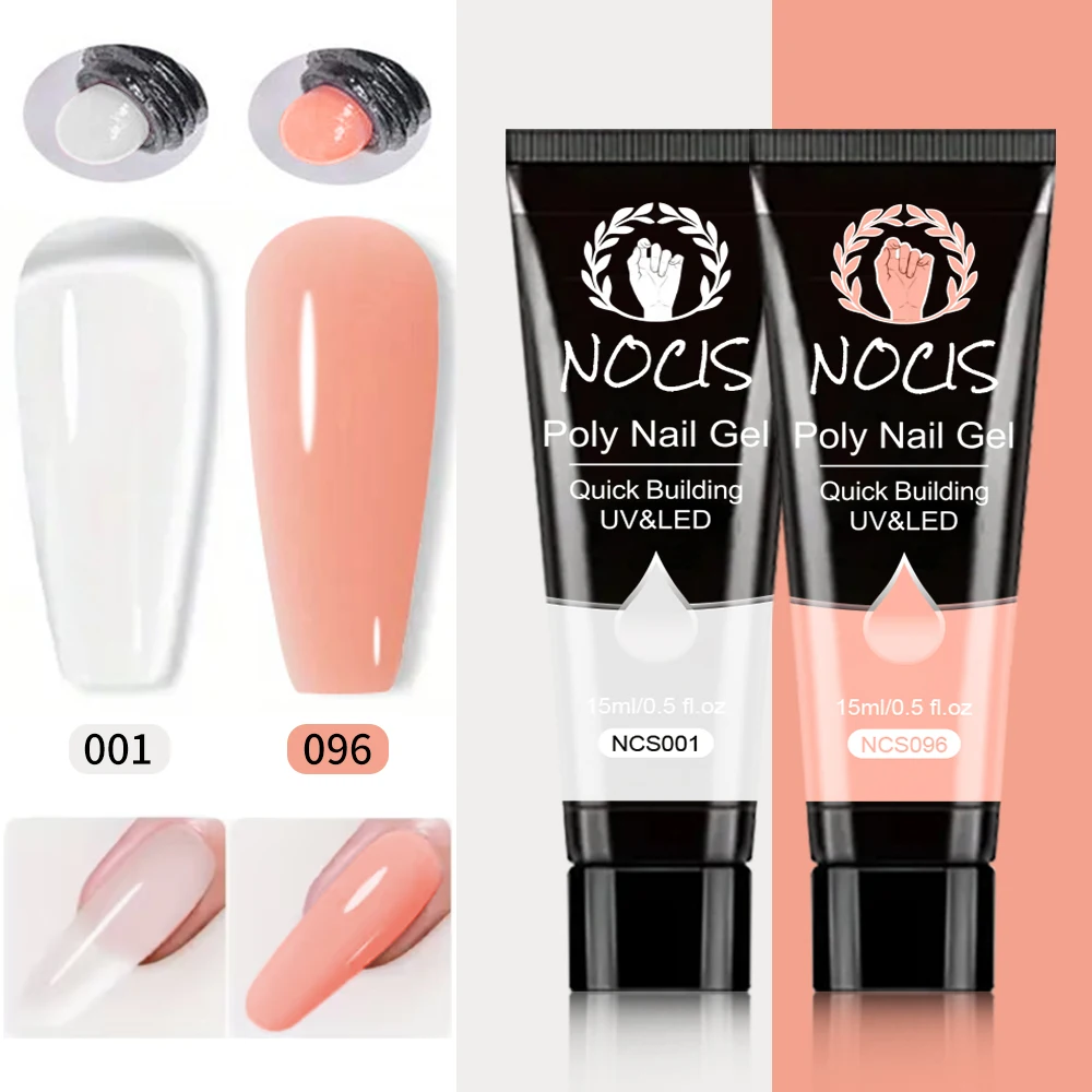 NOCIS Poly Nail Gel Set, Nail Art Design Tutorial, Essential Tool for Beginners to Make DIY Nail Art - a Great Gift for Nail