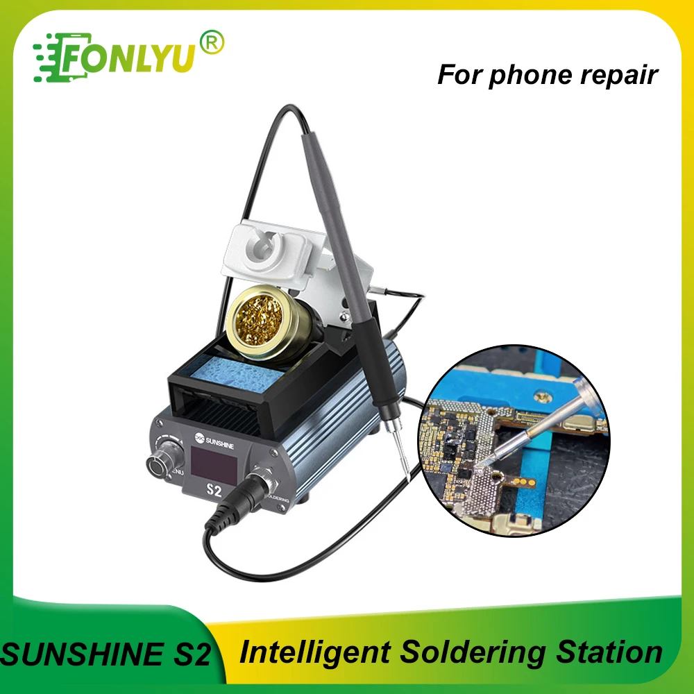 SUNSHINE S2 Electric Soldering Iron Station for Mobile Phone Motherboard PCB Repair Welding Station C210 Heat Pencil Tip Tools