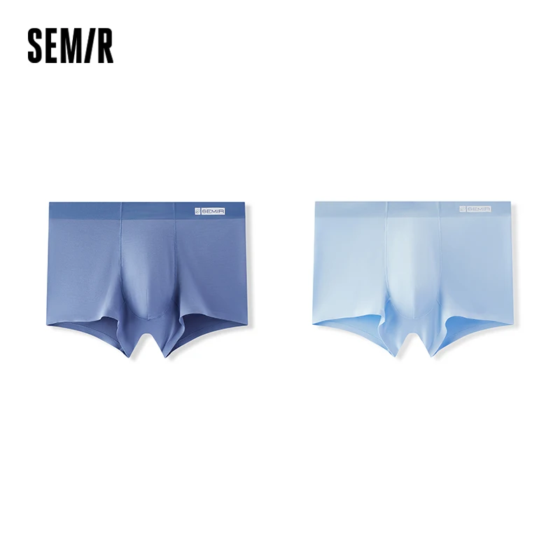 Semir Men Boxer Briefs Antibacterial Fabric Knit Texture Soft Touch 2026 Autumn Everyday Comfort Breathable Feel Mid Rise