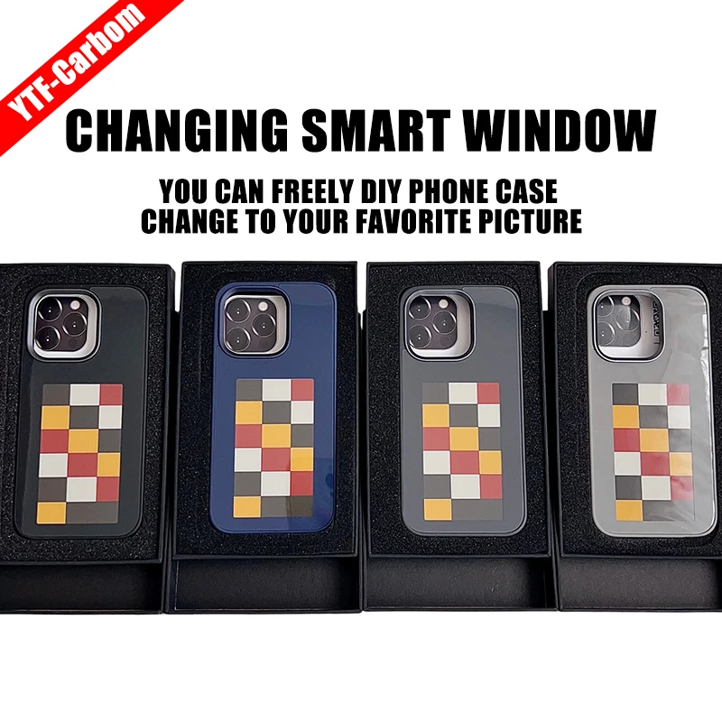 

YTF New 4-color smart ink screen DIY unlimited screen projection function mobile phone case For iPhone 15Promax/14Pro 13Pro
