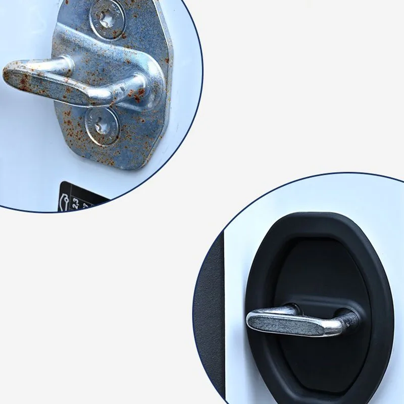 Universal Silicone Car Door Lock Buckle Protection Cover 2pcs Elastic Anti-Collision Shock Absorbing Pad Mute Buffering Cushion